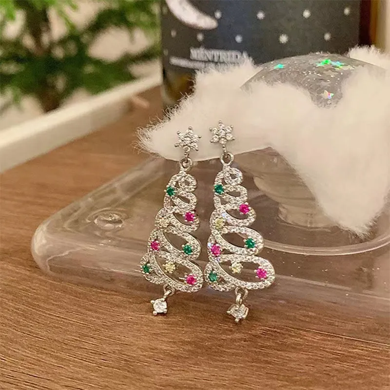 Shiny Christmas Tree Earrings