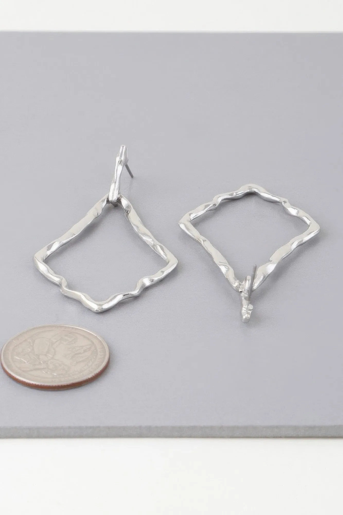 Shiny Hammered Kite Earrings
