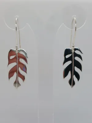 Shiny Leaf Drop Earrings