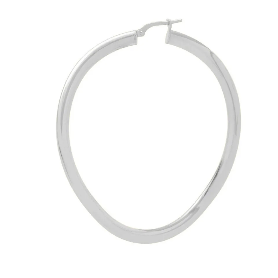 Shiny Wave Earrings - Silver