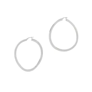 Shiny Wave Earrings - Silver