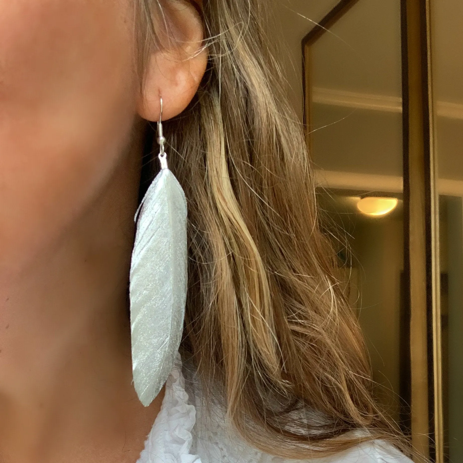 Silver 4 Feather Earrings