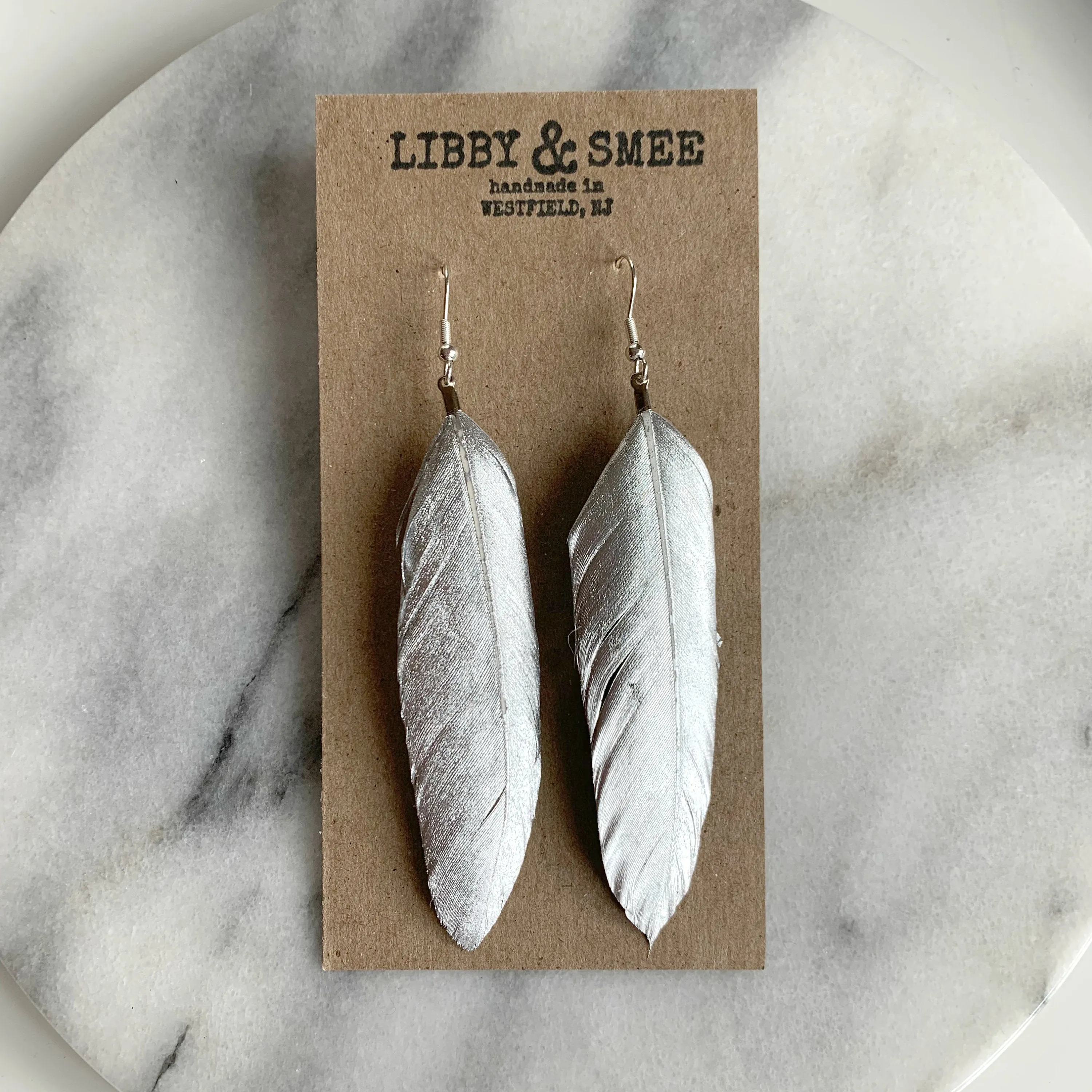 Silver 4 Feather Earrings