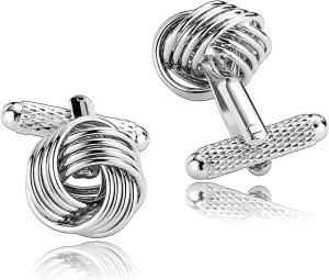 Silver Cufflinks for Men Stainless Steel Engraved Cufflinks, Flower Cufflinks Personalized Cufflinks for Men Cufflinks Set