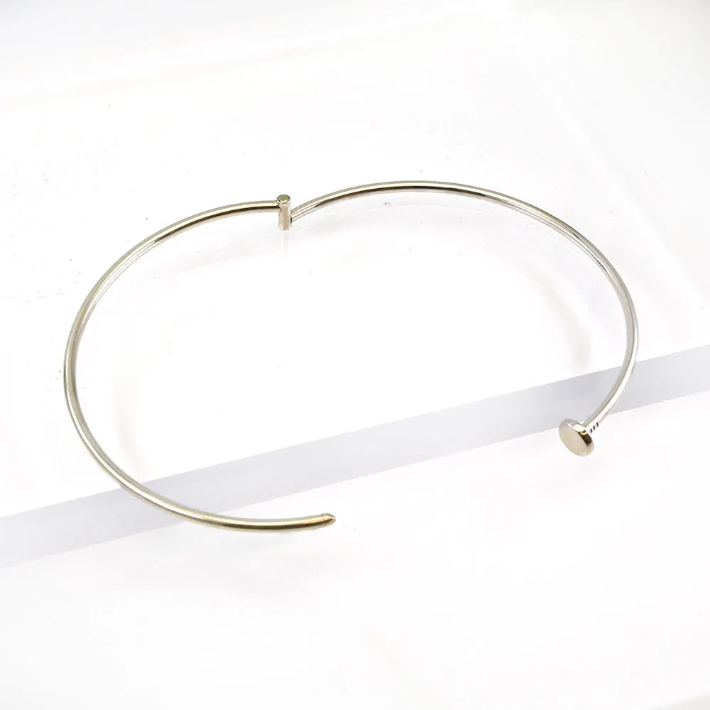 Silver Nail Collar Necklace