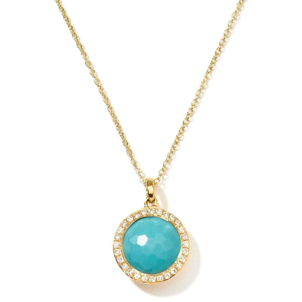 Small Pendant Necklace in 18K Gold with Diamonds
