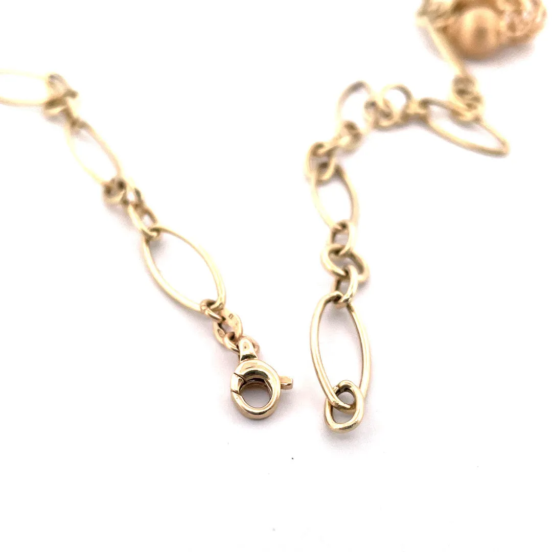 Sophisticated 14K Yellow Gold Two-Station Necklace with Jade