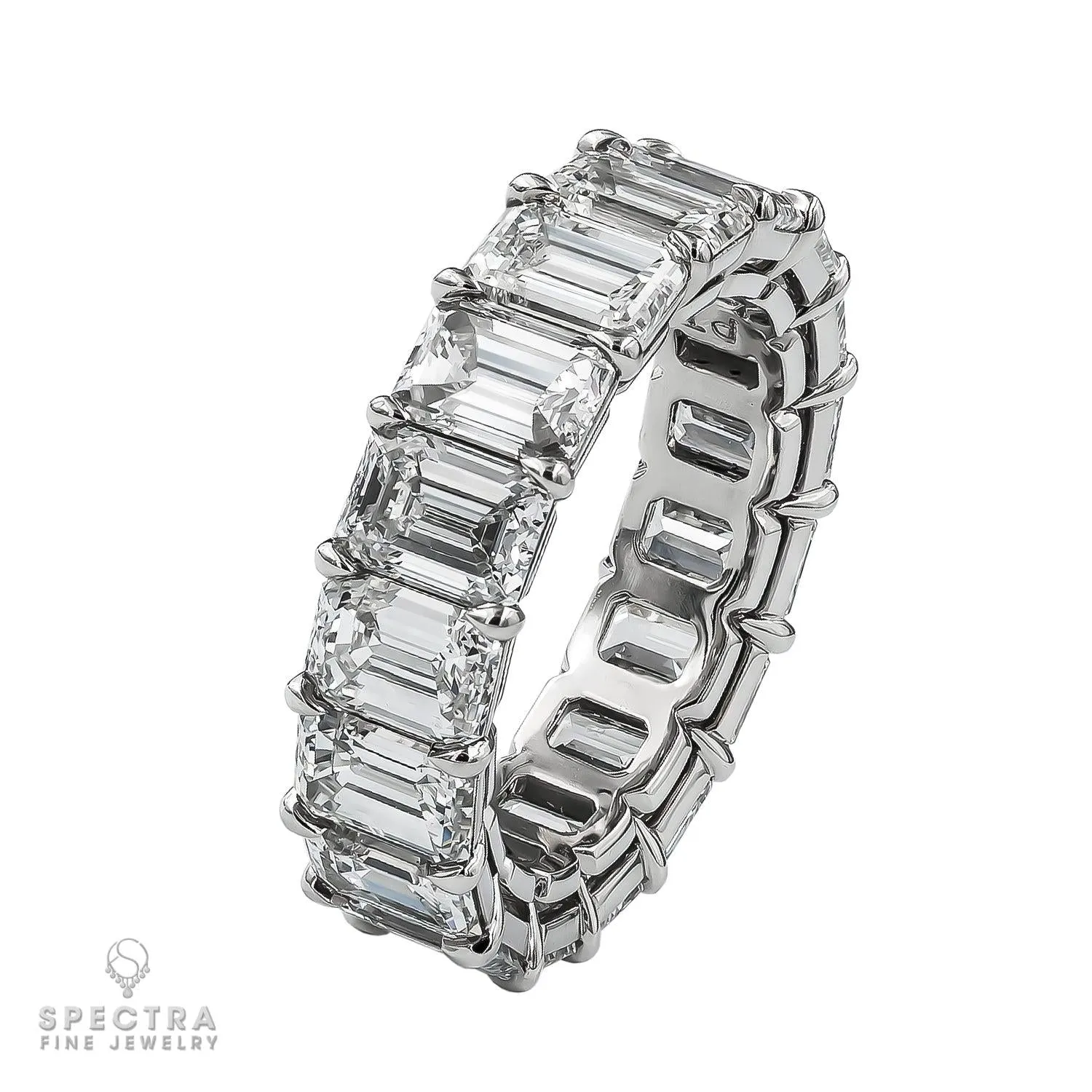 Spectra Fine Jewelry 9.01ct Emerald Cut Diamond Eternity Wedding Band Ring