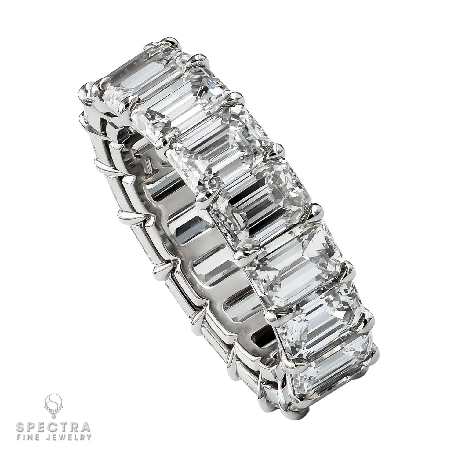 Spectra Fine Jewelry 9.01ct Emerald Cut Diamond Eternity Wedding Band Ring