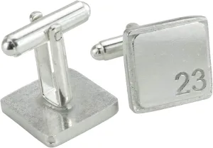 Square Cufflinks with 23 Engraved - 23rd Anniversary