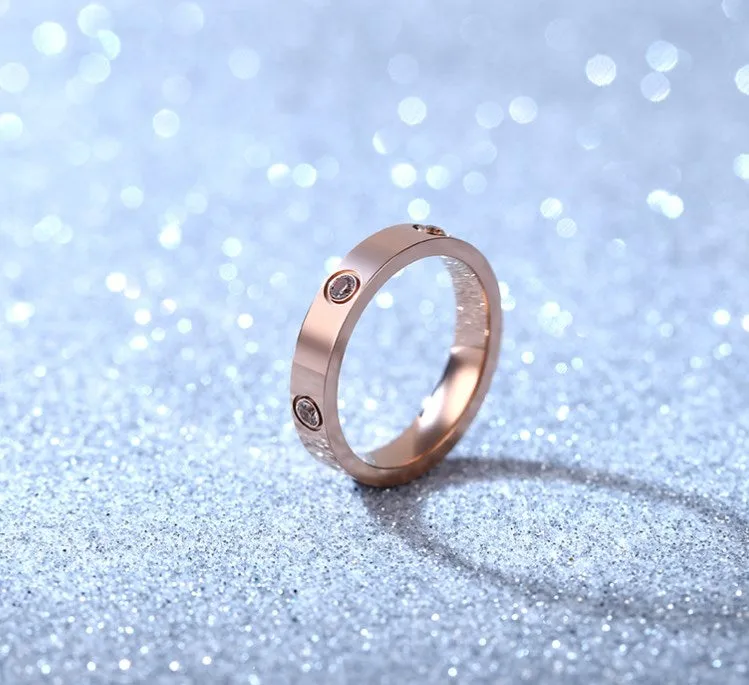 Stainless Steel Ring with Stones