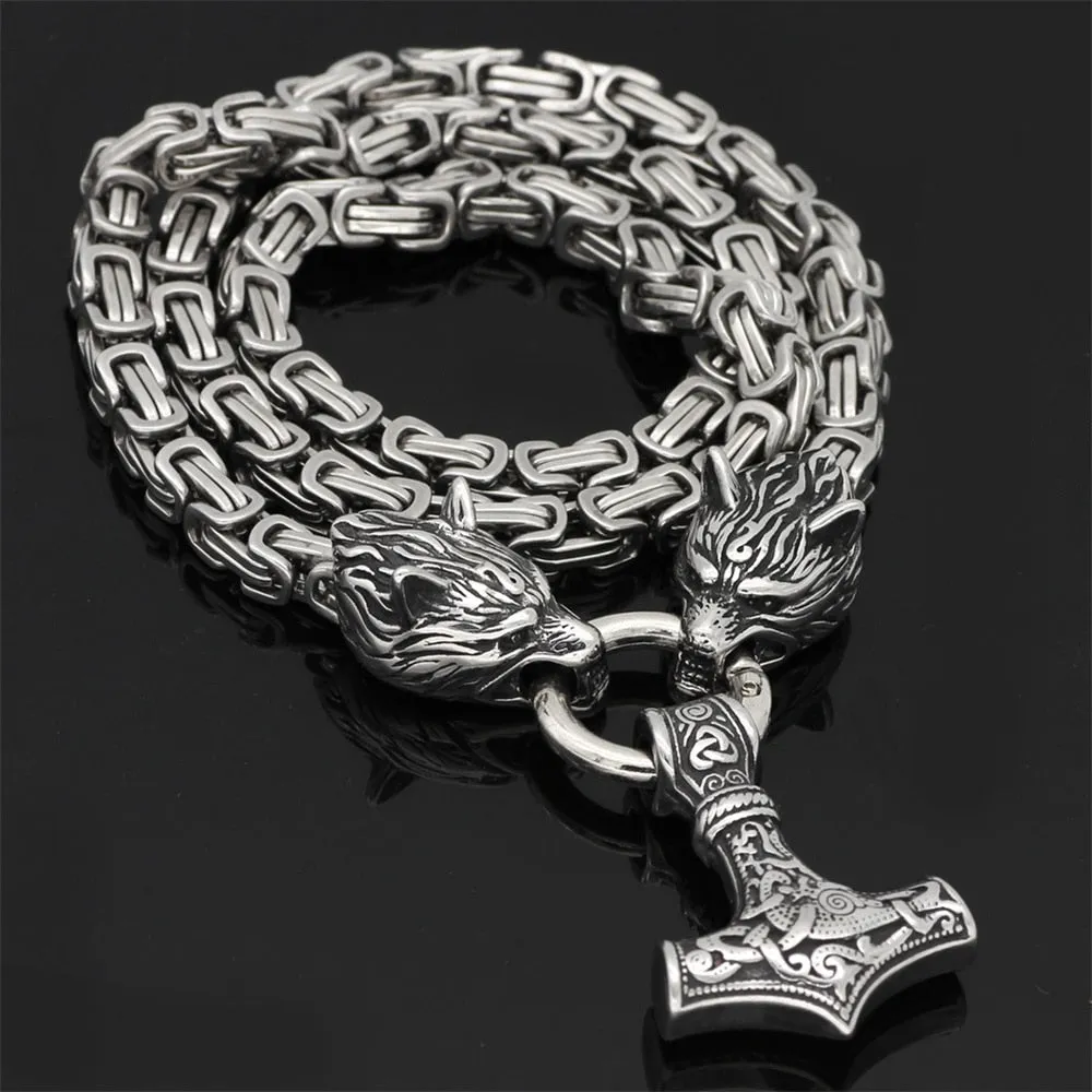Stainless Steel Vintage Wolf Head  Pendant For Men