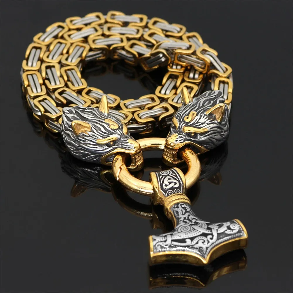Stainless Steel Vintage Wolf Head  Pendant For Men