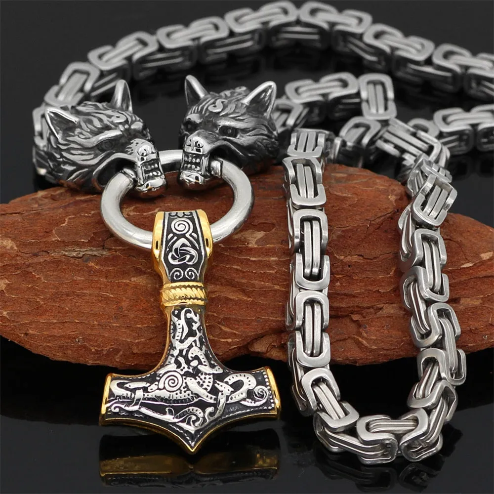 Stainless Steel Vintage Wolf Head  Pendant For Men