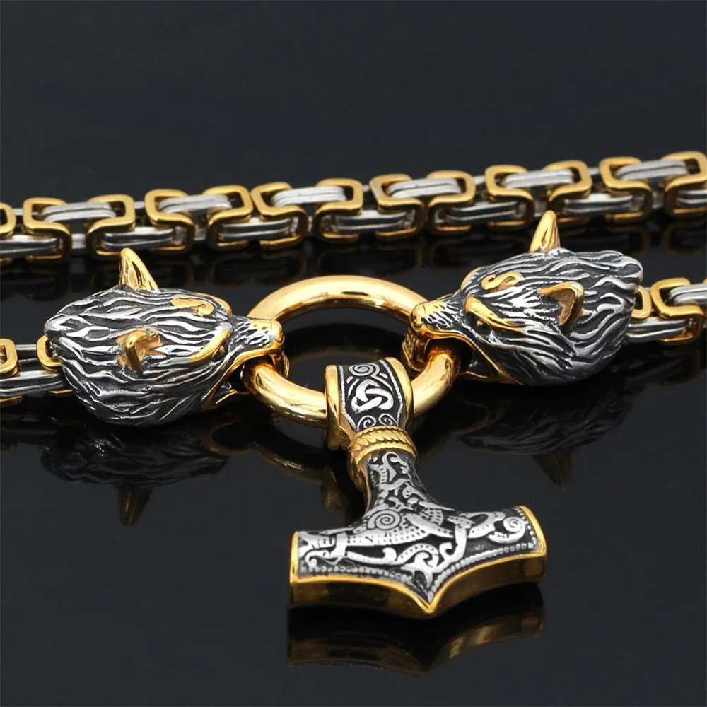 Stainless Steel Vintage Wolf Head  Pendant For Men