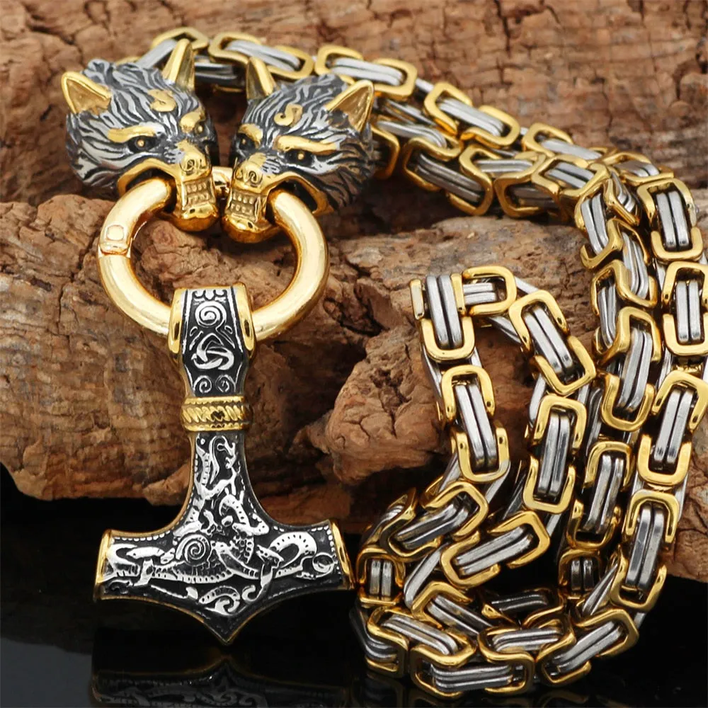 Stainless Steel Vintage Wolf Head  Pendant For Men
