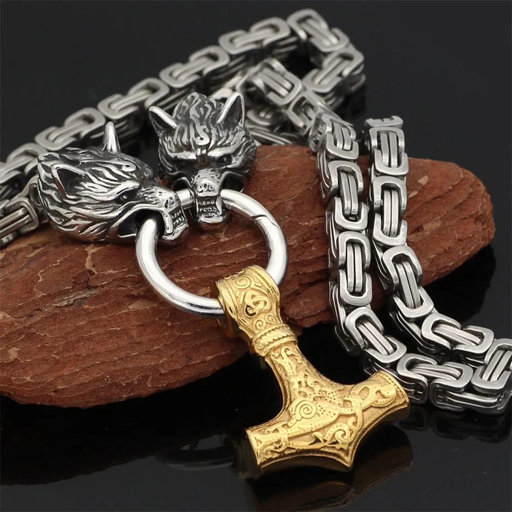 Stainless Steel Vintage Wolf Head  Pendant For Men