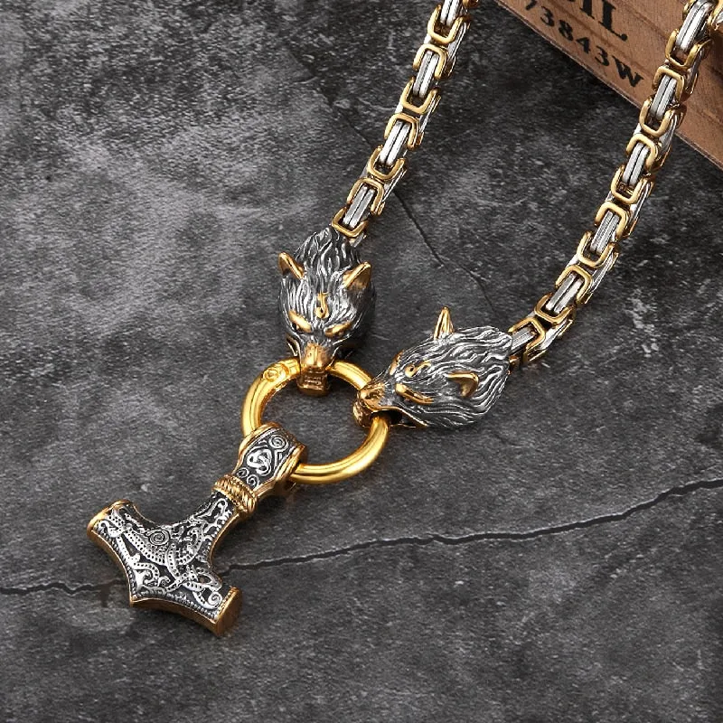 Stainless Steel Vintage Wolf Head  Pendant For Men