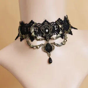 Statement necklaces Gothic jewelry vintage lace necklaces & pendants false collar women accessories choker necklace