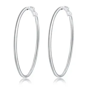 STERLING SILVER 70MM HOOP EARRINGS