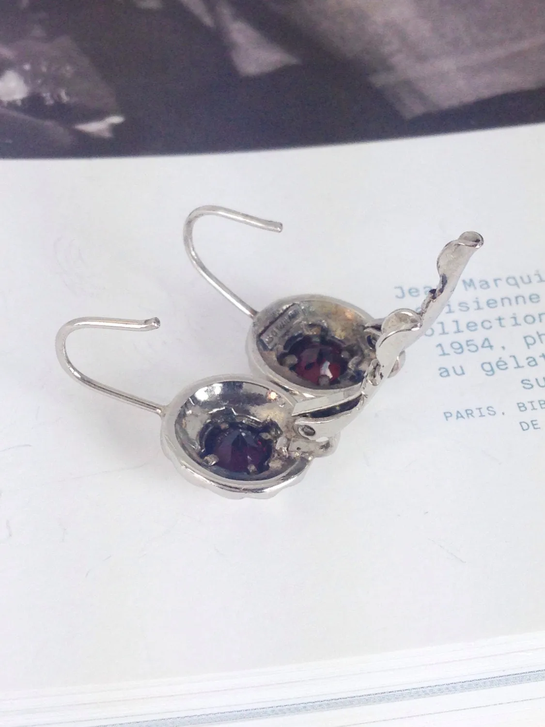 Sterling Silver and Garnet Circle Earrings