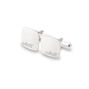 Sterling silver engraved cufflinks Custom sterling silver cufflinks Engraved cufflinks Personalized cufflinks for Men, Gift Message, Box, Handmade