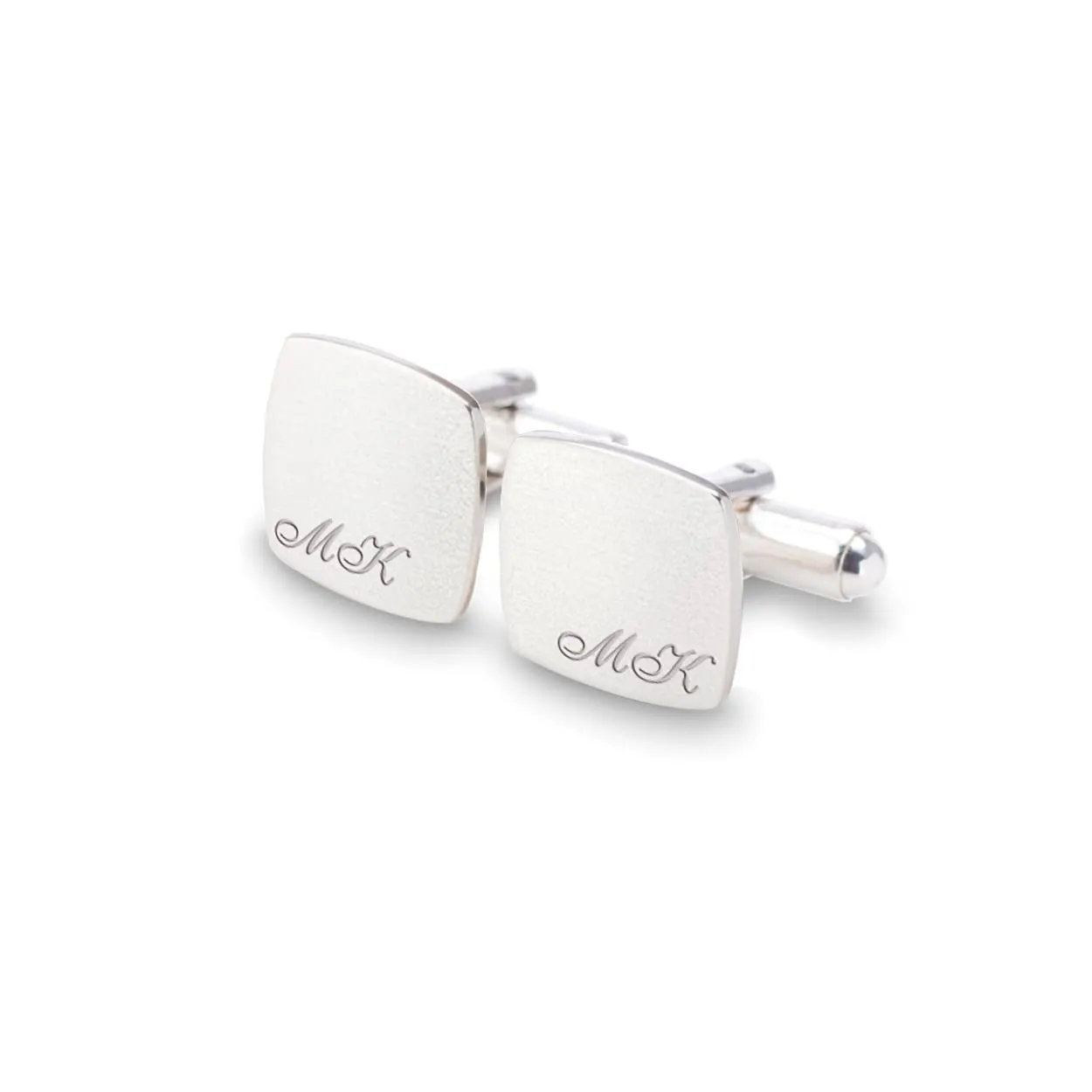 Sterling silver engraved cufflinks Custom sterling silver cufflinks Engraved cufflinks Personalized cufflinks for Men, Gift Message, Box, Handmade