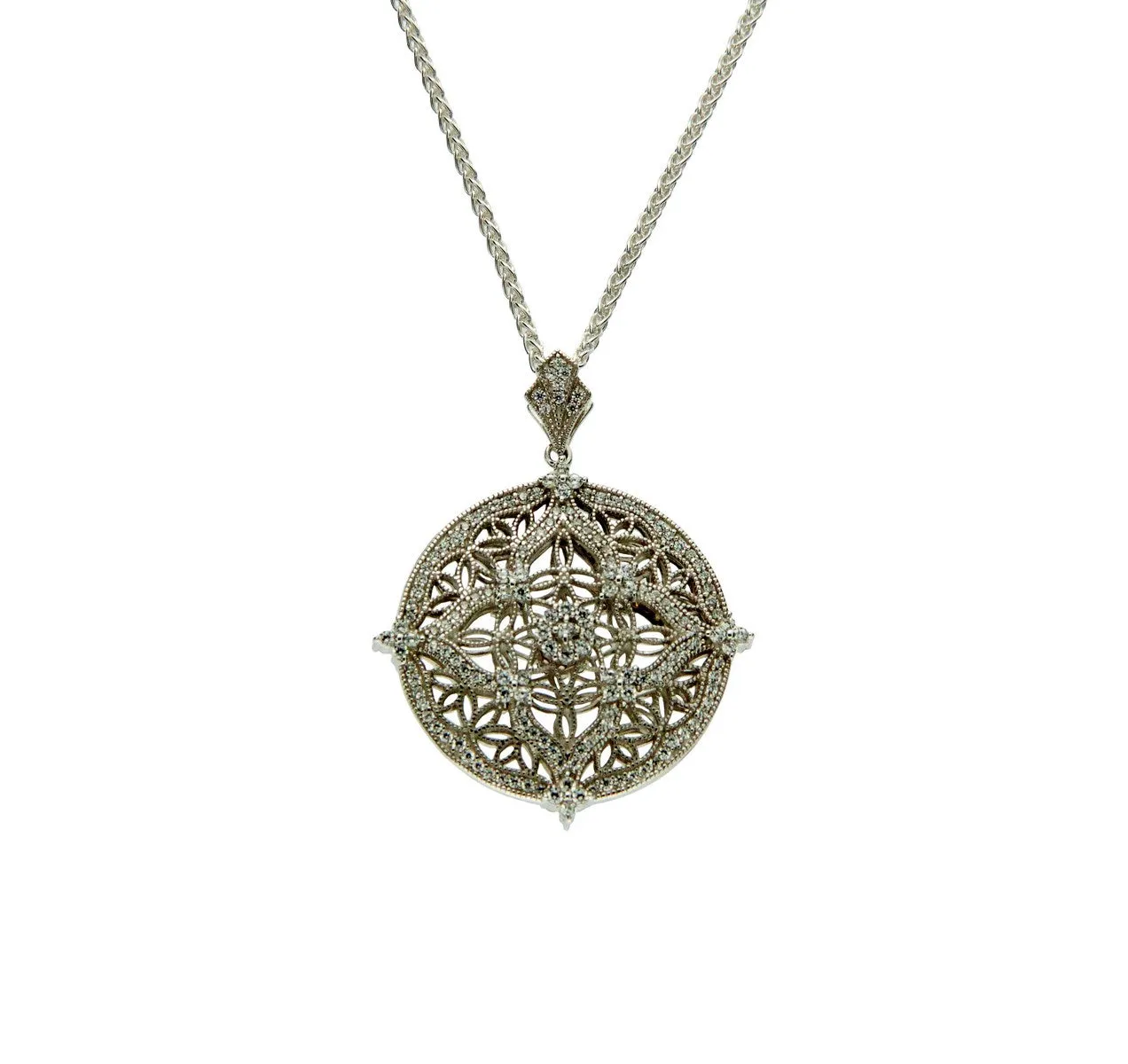 Sterling Silver Night & Day Reversible Pendant Large | Keith Jack