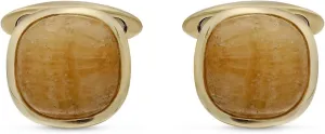 Stone Cufflinks for Men - Available in 14K Yellow Gold Vermeil on 925 Sterling Silver Cufflinks for Gathering, Occasions, Festivals, Wedding and Best Jewelry Gift Delightful Looks