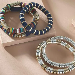 Stretch Rubber Discs Bracelets