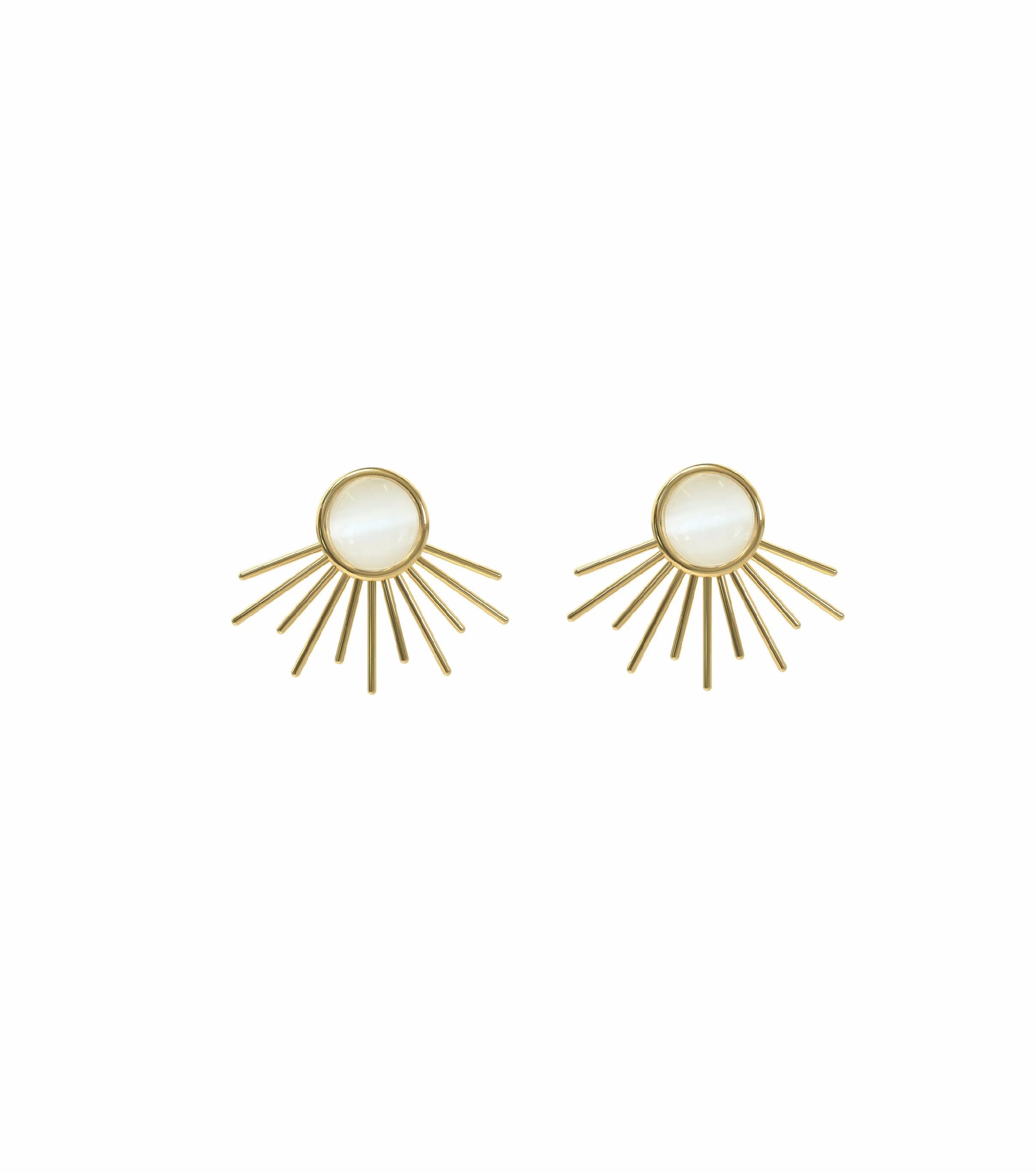 Summit Studs Front Back White Gold