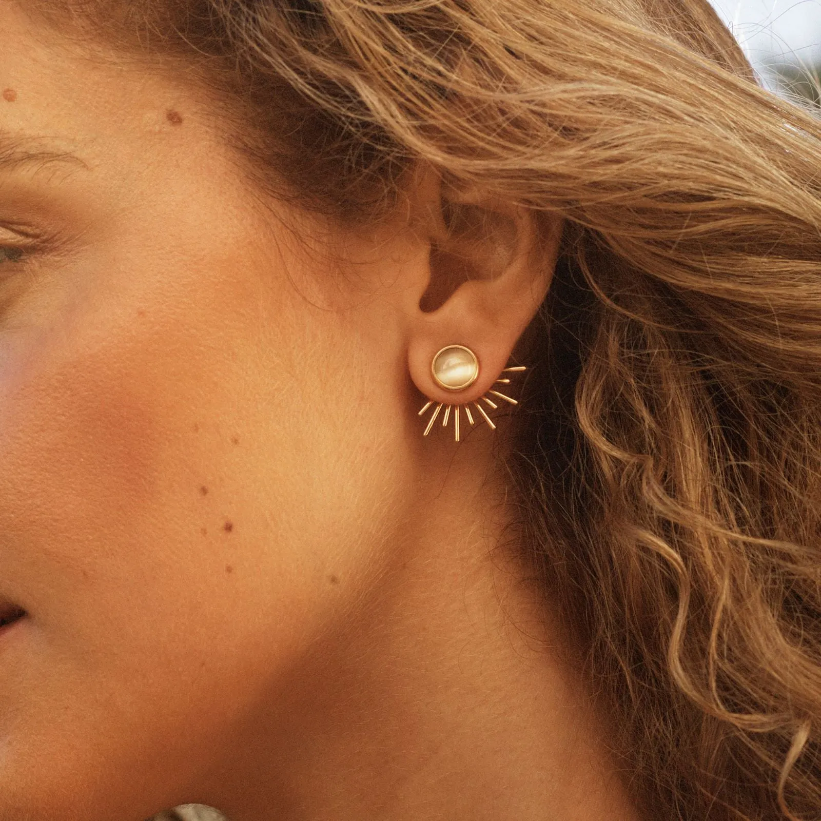Summit Studs Front Back White Gold