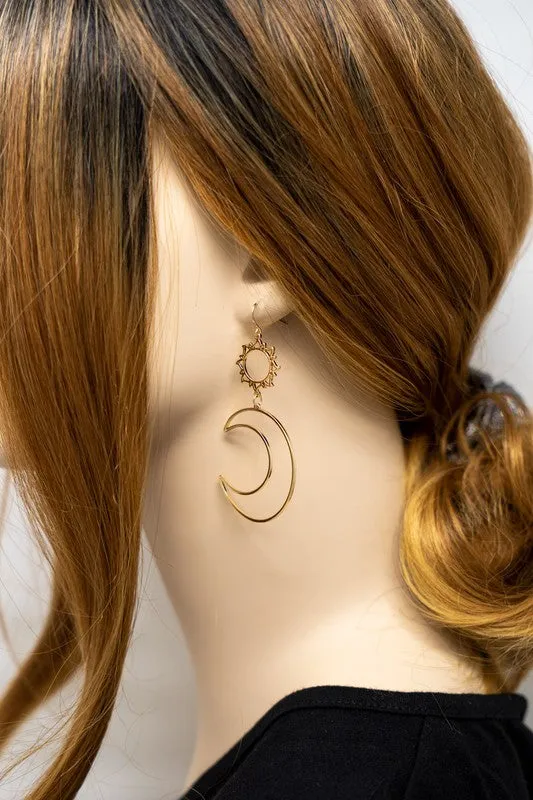 Sun & Moon Drop Earrings