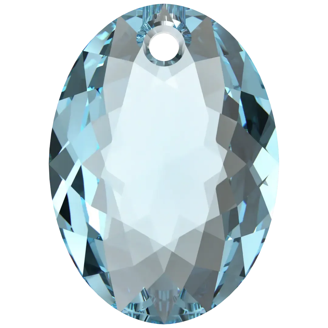 Swarovski Pendants Elliptic Cut (6438) Aquamarine