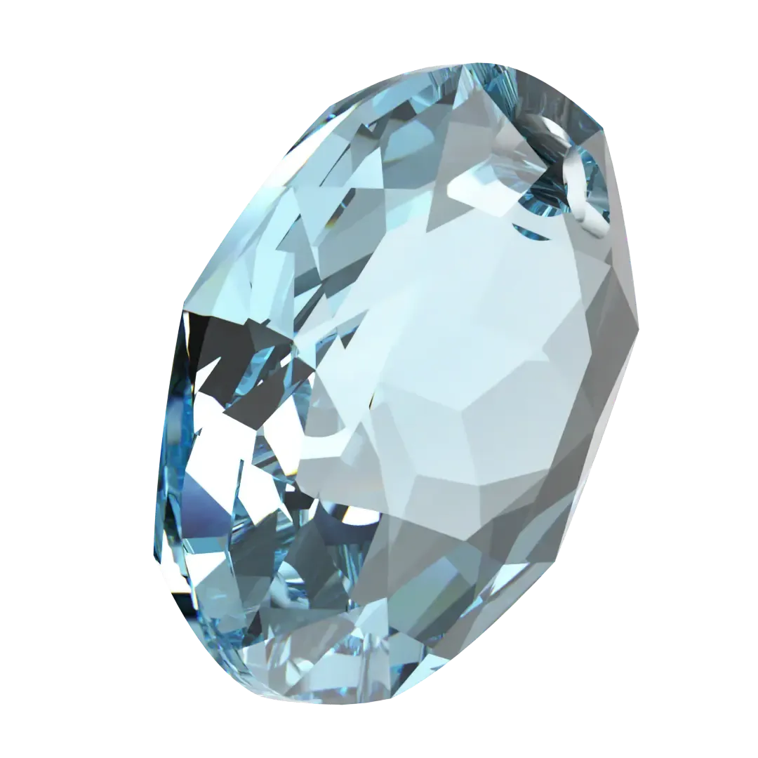 Swarovski Pendants Elliptic Cut (6438) Aquamarine