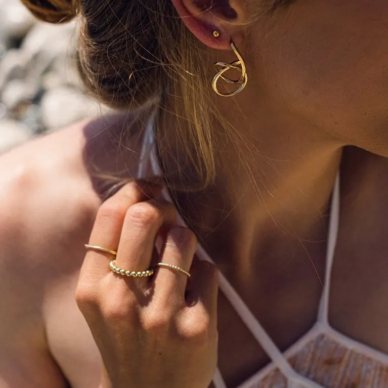 Thin Caviar Beaded Ring