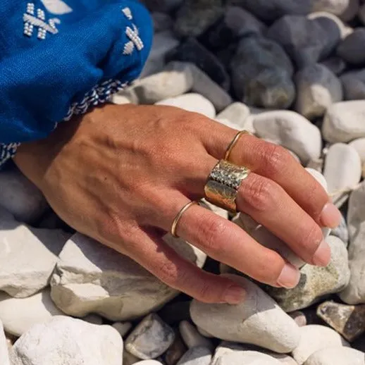 Thin Caviar Beaded Ring