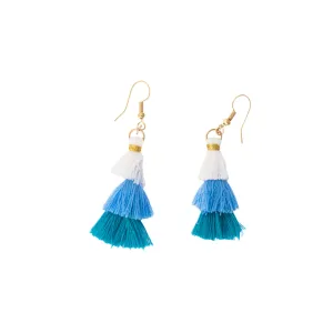 Three-Color Tassel Earrings