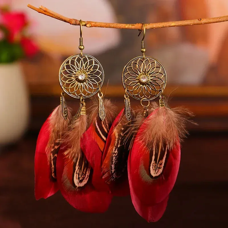 Tibetan Feather Earrings