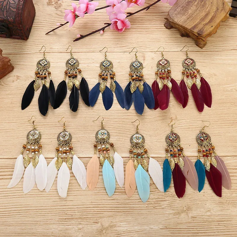 Tibetan Feather Earrings