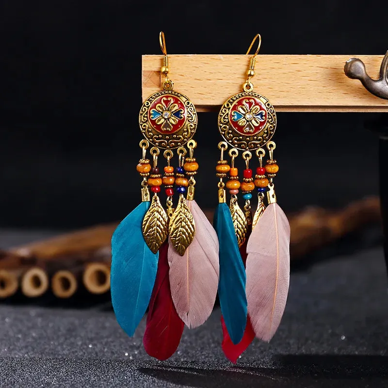 Tibetan Feather Earrings