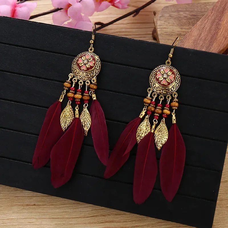 Tibetan Feather Earrings