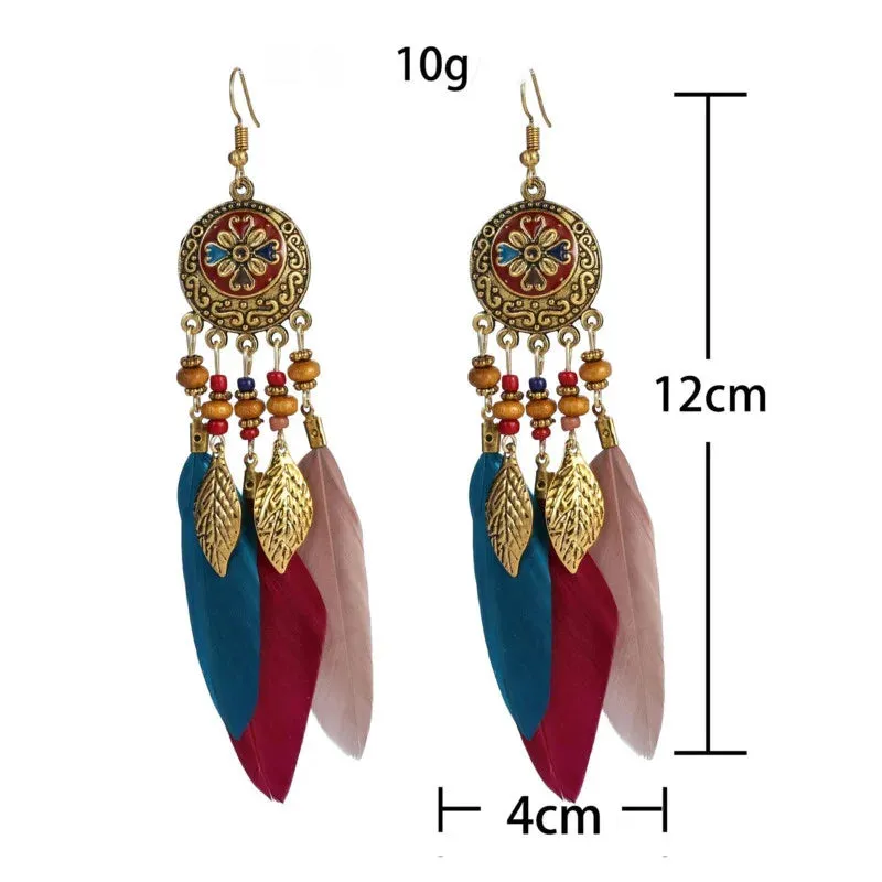Tibetan Feather Earrings