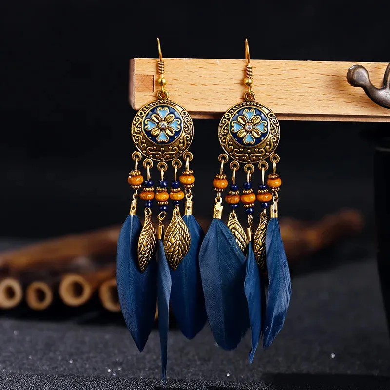 Tibetan Feather Earrings