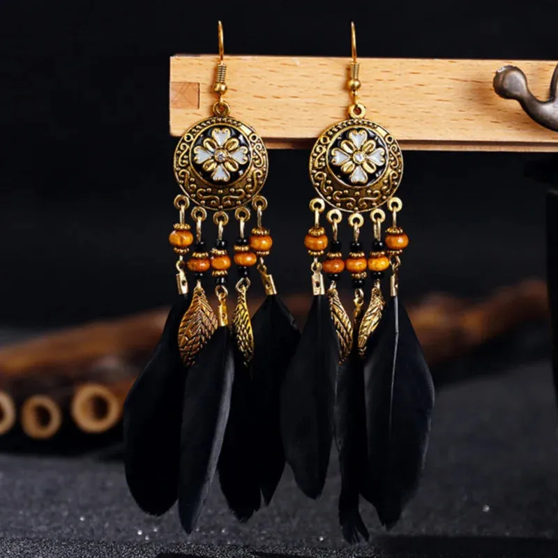 Tibetan Feather Earrings