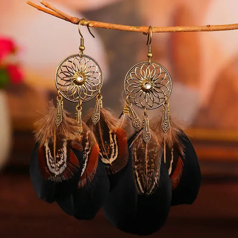 Tibetan Feather Earrings