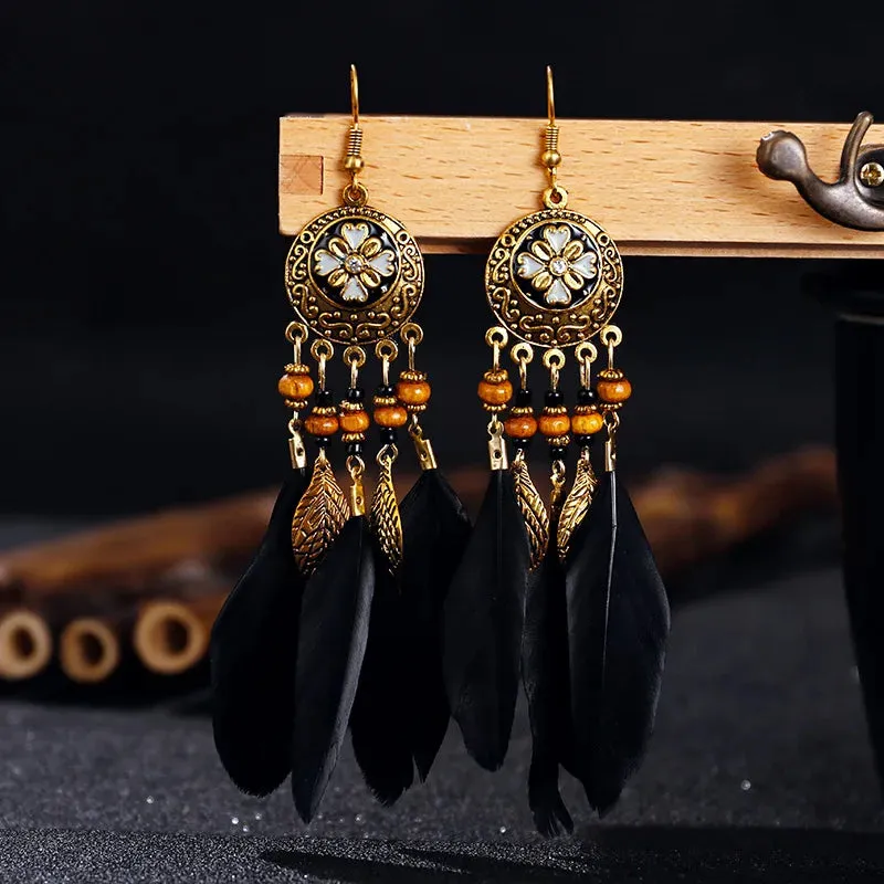 Tibetan Feather Earrings