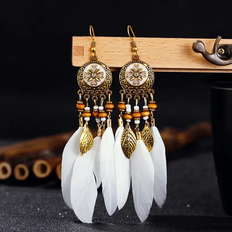Tibetan Feather Earrings