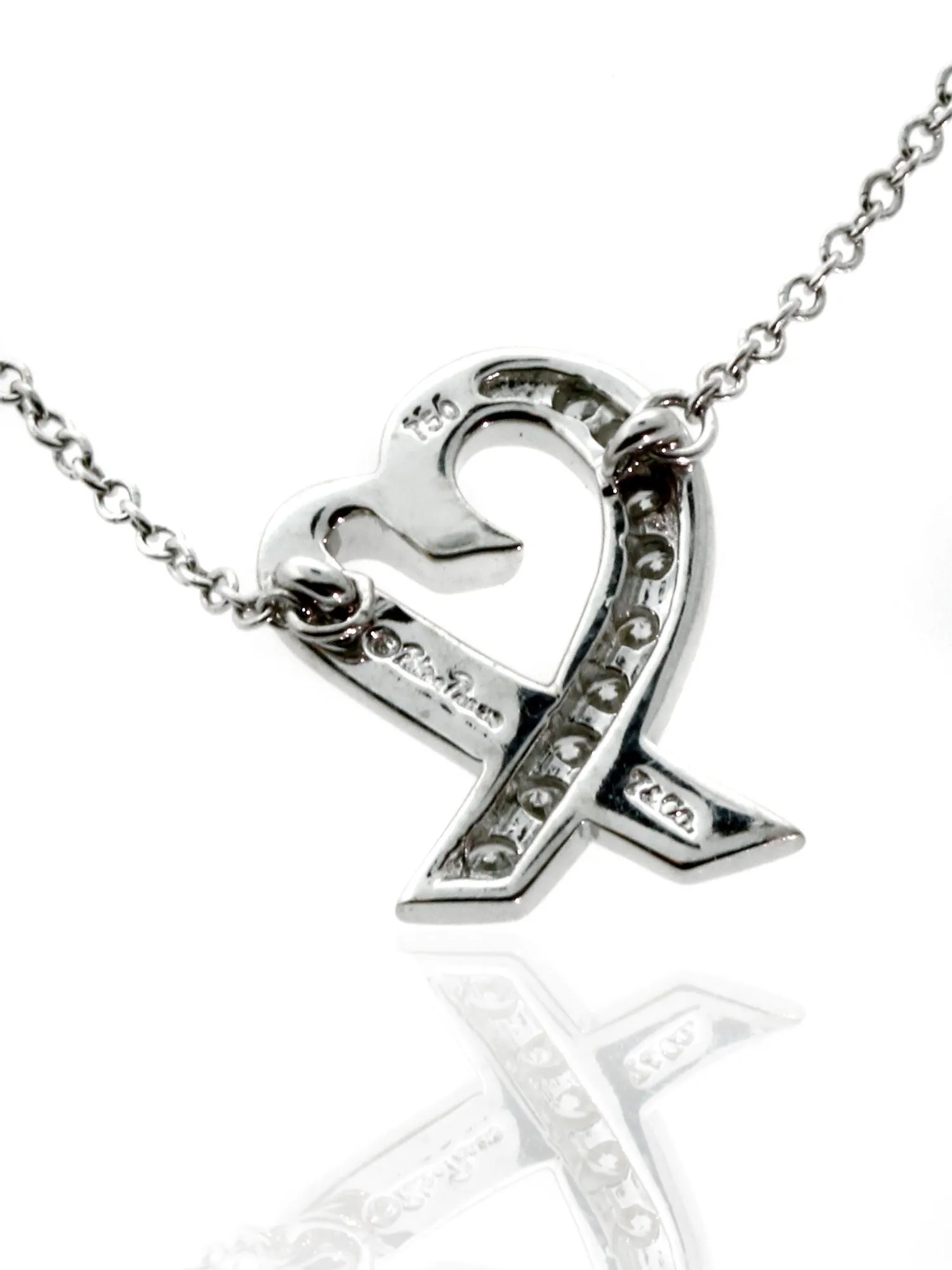 Tiffany & Co Loving Heart Diamond Necklace 18k White Gold by Paloma Picasso