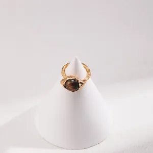 Tiger's Eye Ring 18k Gold Vermeil